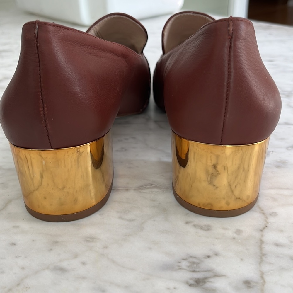 Louise et Cie maroon snake skin leather loafer 11 - Picture 5 of 9
